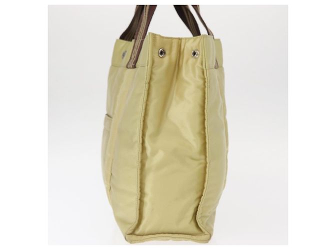 Borsa tote in nylon blu Burberry Label, argento, beige Auth gh1498 - vista 3