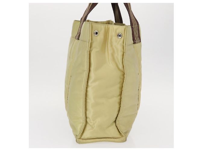 Borsa tote in nylon blu Burberry Label, argento, beige Auth gh1498 - vista 4