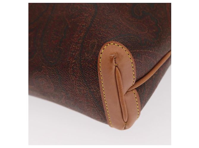 Borsa a Spalla ETRO in Pelle Bordeaux con Motivo Paisley, Oro, Auth am10326 D'oro Bordò - vista 16