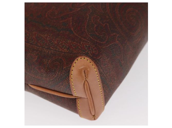Borsa a Spalla ETRO in Pelle Bordeaux con Motivo Paisley, Oro, Auth am10326 D'oro Bordò - vista 9