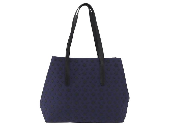 Jimmy Choo Tote Bag Sophia S aus Canvas Navy Silber Auth BA9319 Marineblau - Ansicht 13