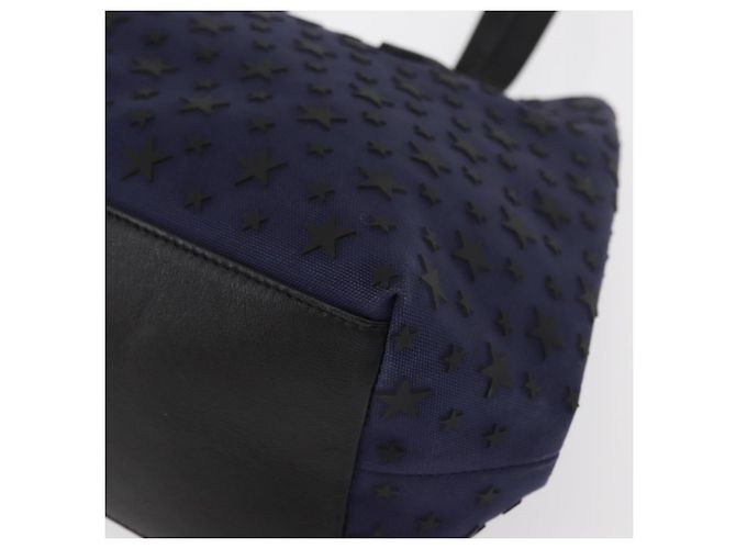 Jimmy Choo Tote Bag Sophia S aus Canvas Navy Silber Auth BA9319 Marineblau - Ansicht 14