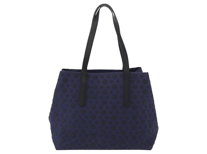Jimmy Choo Tote Bag Sophia S aus Canvas Navy Silber Auth BA9319 Marineblau - Ansicht 2