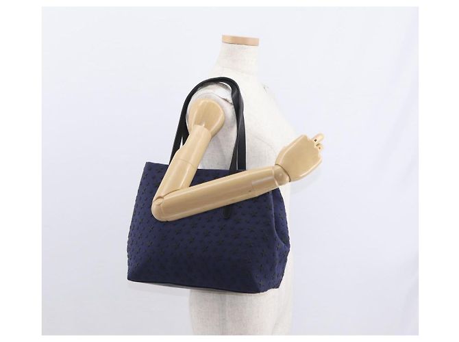 Jimmy Choo Tote Bag Sophia S aus Canvas Navy Silber Auth BA9319 Marineblau - Ansicht 20