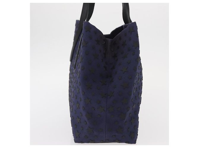Jimmy Choo Tote Bag Sophia S aus Canvas Navy Silber Auth BA9319 Marineblau - Ansicht 3
