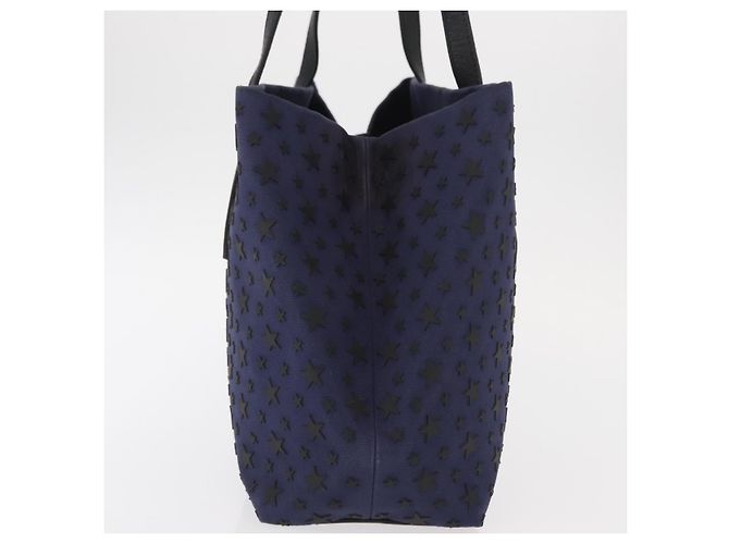 Jimmy Choo Tote Bag Sophia S aus Canvas Navy Silber Auth BA9319 Marineblau - Ansicht 4