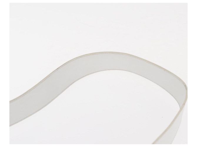Borsa a Spalla Gancini in Pelle Bianca e Argento di Salvatore Ferragamo Auth BA9272 Bianco - vista 8