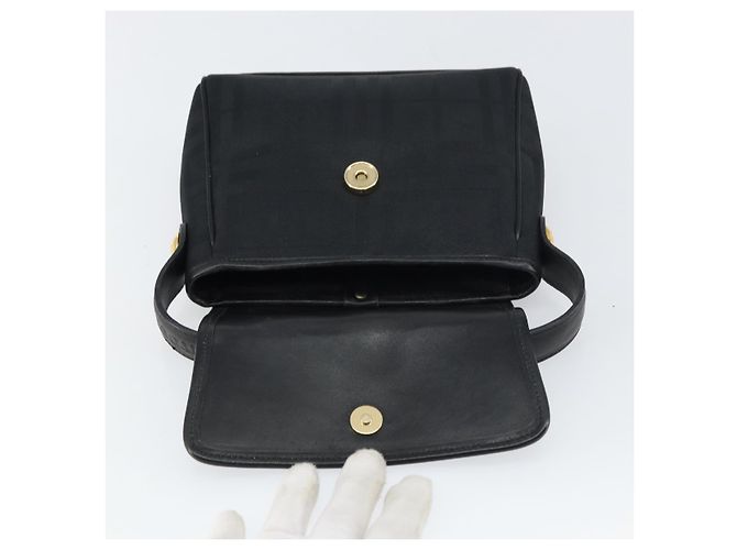 Autre Marque Borsa a mano in pelle e tela Nova Check di Burberrys Nero Oro Auth gh1496 D'oro - vista 10