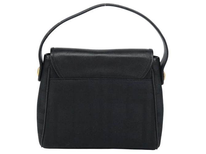 Autre Marque Borsa a mano in pelle e tela Nova Check di Burberrys Nero Oro Auth gh1496 D'oro - vista 2