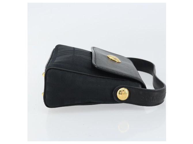 Autre Marque Borsa a mano in pelle e tela Nova Check di Burberrys Nero Oro Auth gh1496 D'oro - vista 3