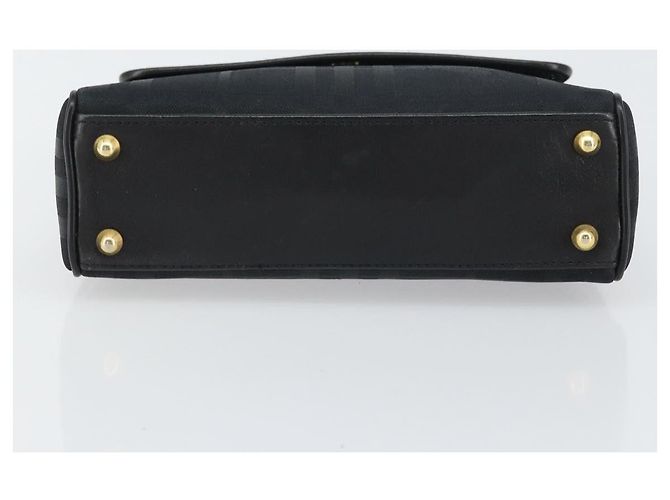 Autre Marque Borsa a mano in pelle e tela Nova Check di Burberrys Nero Oro Auth gh1496 D'oro - vista 5
