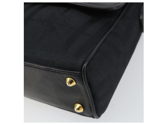 Autre Marque Borsa a mano in pelle e tela Nova Check di Burberrys Nero Oro Auth gh1496 D'oro - vista 9