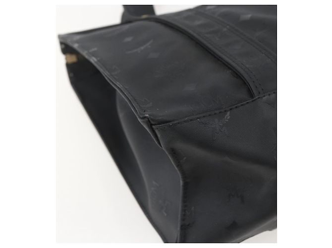 Borsa tote MCM Logogram Vicetos PVC Nero Oro Auth 160044 D'oro - vista 14