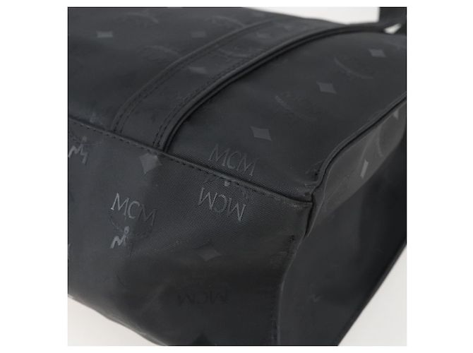 Borsa tote MCM Logogram Vicetos PVC Nero Oro Auth 160044 D'oro - vista 15