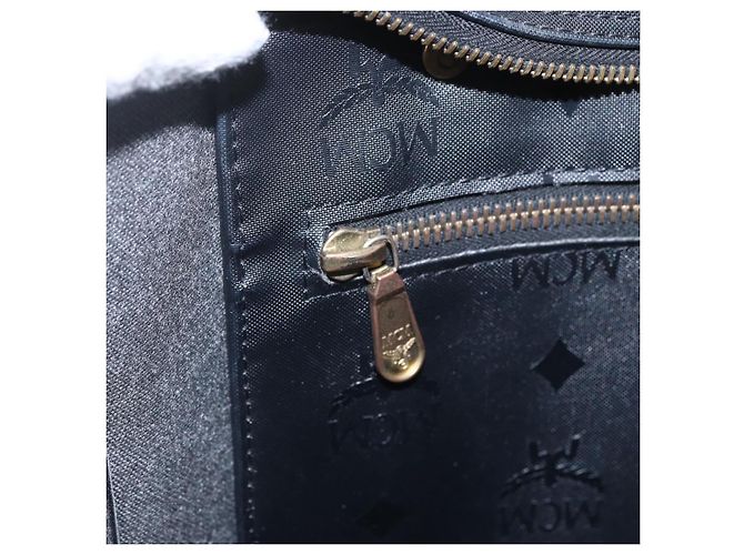 Borsa tote MCM Logogram Vicetos PVC Nero Oro Auth 160044 D'oro - vista 17