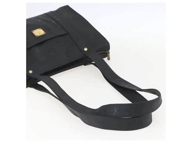 Borsa tote MCM Logogram Vicetos PVC Nero Oro Auth 160044 D'oro - vista 7