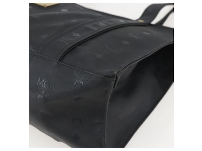 Borsa tote MCM Logogram Vicetos PVC Nero Oro Auth 160044 D'oro - vista 9