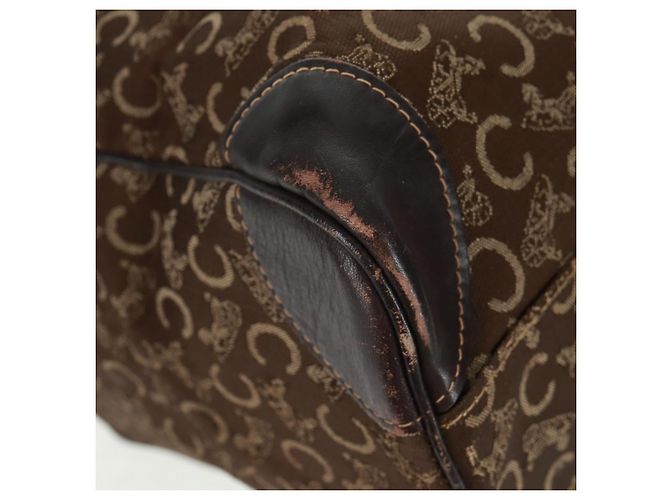 Céline Borsa Boston Celine C Sulky in tela marrone e oro Auth bs31834 D'oro - vista 10