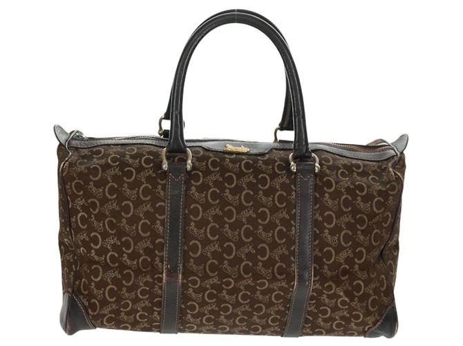 Céline Borsa Boston Celine C Sulky in tela marrone e oro Auth bs31834 D'oro - vista 13