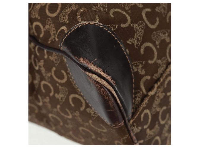 Céline Borsa Boston Celine C Sulky in tela marrone e oro Auth bs31834 D'oro - vista 15