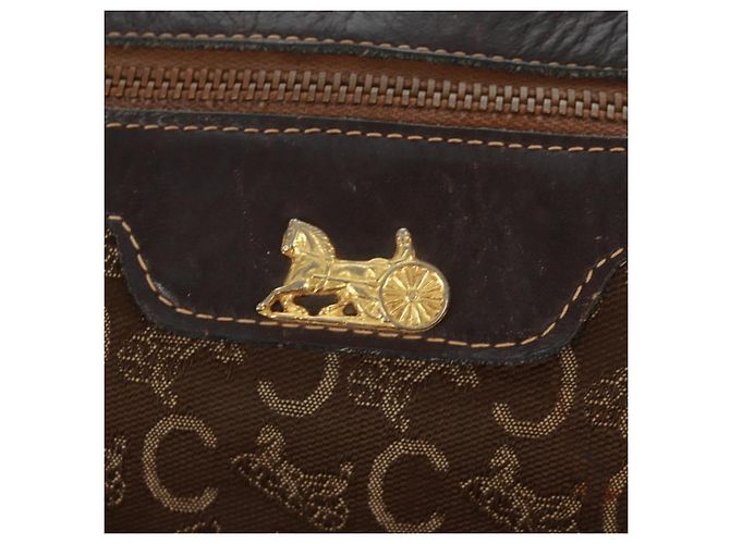 Céline Borsa Boston Celine C Sulky in tela marrone e oro Auth bs31834 D'oro - vista 17