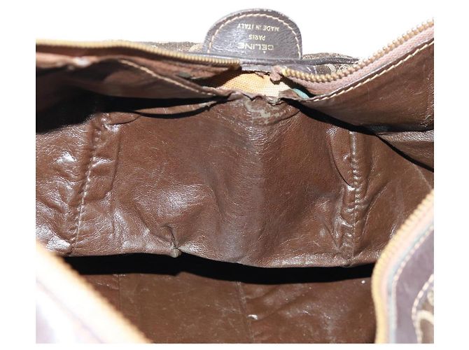 Céline Borsa Boston Celine C Sulky in tela marrone e oro Auth bs31834 D'oro - vista 18