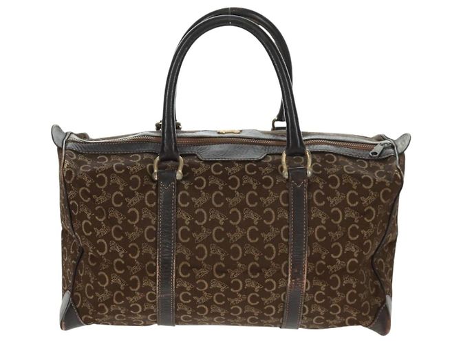 Céline Borsa Boston Celine C Sulky in tela marrone e oro Auth bs31834 D'oro - vista 2