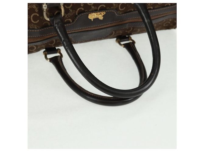 Céline Borsa Boston Celine C Sulky in tela marrone e oro Auth bs31834 D'oro - vista 7