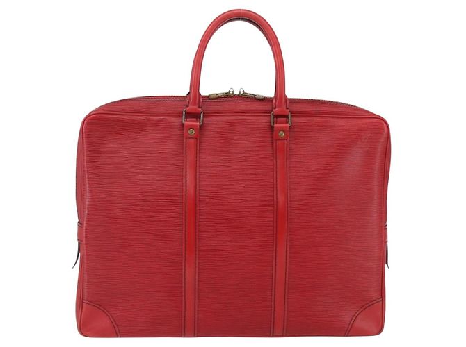 LOUIS VUITTON Epi Porta Documenti da Viaggio Borsa Business Rossa M54477 LV Auth 159411 Rosso - vista 13