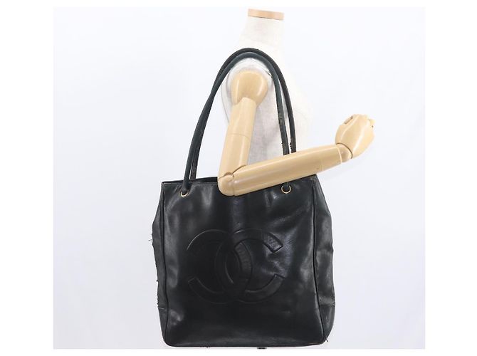 Borsa a Spalla CHANEL in Pelle di Agnello Nera Oro CC Auth BA9188 Nero D'oro - vista 23
