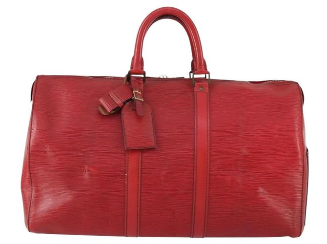 LOUIS VUITTON Epi Keepall 45 Borsa Boston Rossa M42977 LV Auth BA8834 Rosso - vista 13