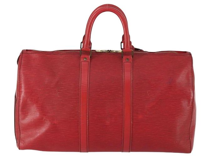 LOUIS VUITTON Epi Keepall 45 Borsa Boston Rossa M42977 LV Auth BA8834 Rosso - vista 2