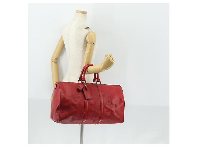 LOUIS VUITTON Epi Keepall 45 Borsa Boston Rossa M42977 LV Auth BA8834 Rosso - vista 22