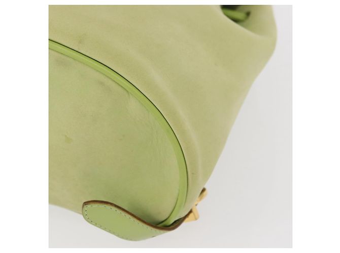 Zaino Salvatore Ferragamo in suede oro verde chiaro Auth 159800 - vista 15