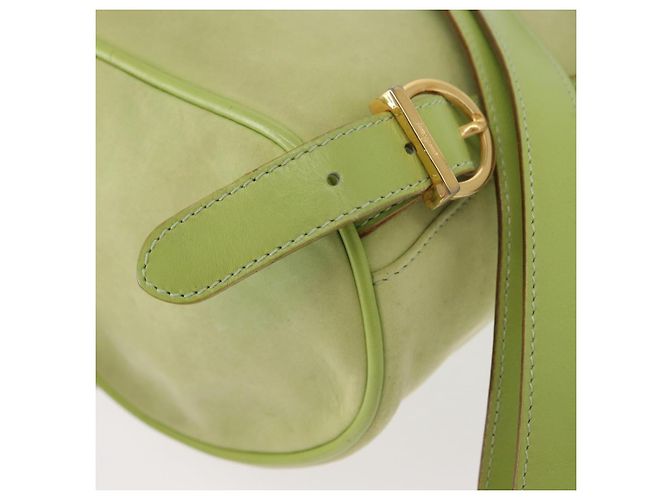 Zaino Salvatore Ferragamo in suede oro verde chiaro Auth 159800 - vista 17