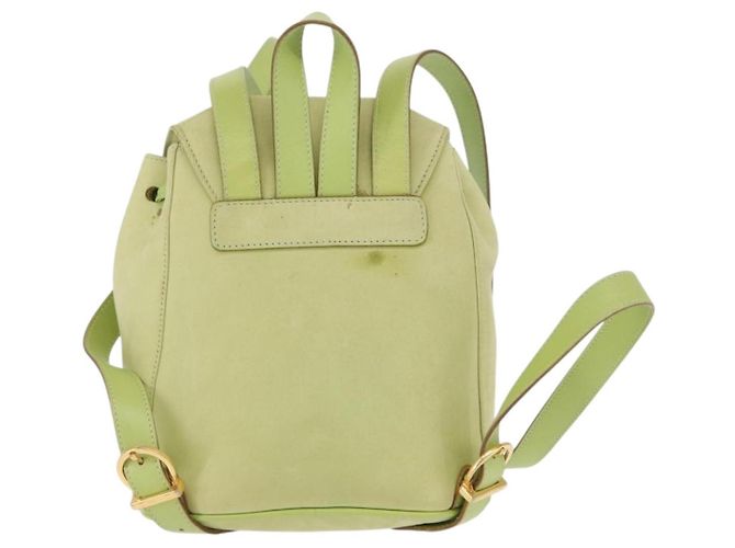 Zaino Salvatore Ferragamo in suede oro verde chiaro Auth 159800 - vista 2