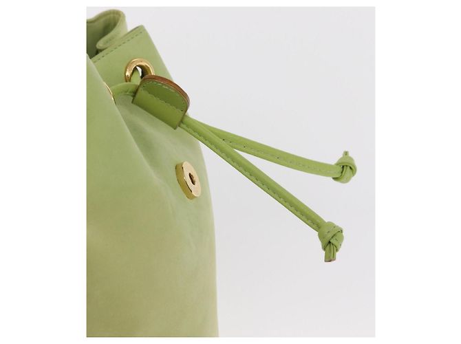 Zaino Salvatore Ferragamo in suede oro verde chiaro Auth 159800 - vista 20