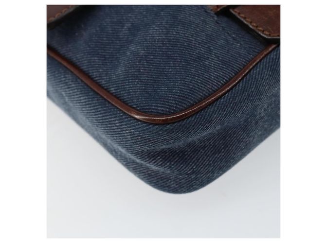 Dolce & Gabbana DOLCE&GABBANA Schultertasche aus Leder Canvas Blau Silber Authentisch bs31820 - Ansicht 14