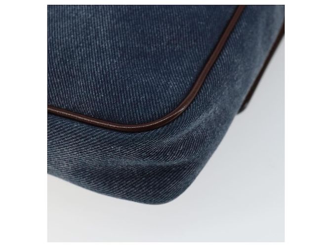 Dolce & Gabbana DOLCE&GABBANA Schultertasche aus Leder Canvas Blau Silber Authentisch bs31820 - Ansicht 15