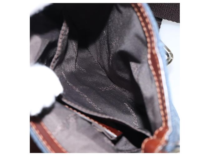 Dolce & Gabbana DOLCE&GABBANA Schultertasche aus Leder Canvas Blau Silber Authentisch bs31820 - Ansicht 22