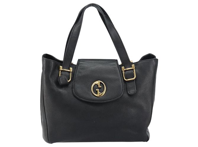 Bolsa Tote de couro preto e dourado GUCCI 251826 Auth bs31891 - vista 13