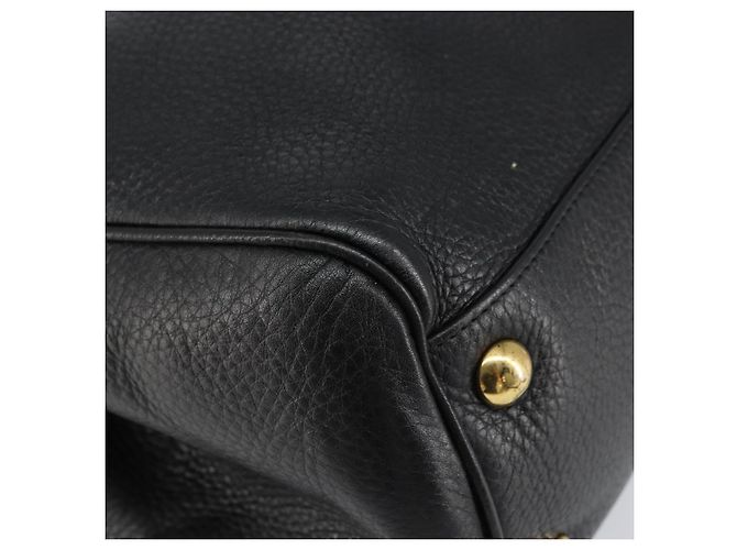 Bolsa Tote de couro preto e dourado GUCCI 251826 Auth bs31891 - vista 15