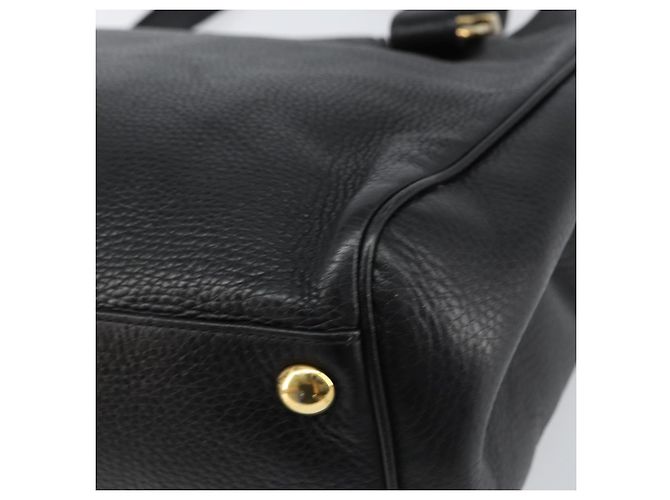 Bolsa Tote de couro preto e dourado GUCCI 251826 Auth bs31891 - vista 16