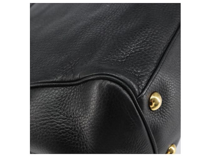 Bolsa Tote de couro preto e dourado GUCCI 251826 Auth bs31891 - vista 17