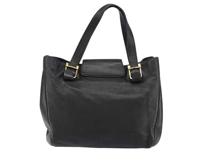 Bolsa Tote de couro preto e dourado GUCCI 251826 Auth bs31891 - vista 2