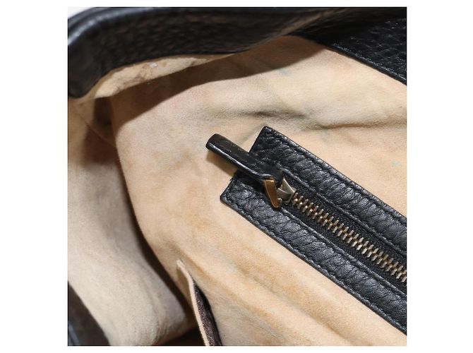 Bolsa Tote de couro preto e dourado GUCCI 251826 Auth bs31891 - vista 22