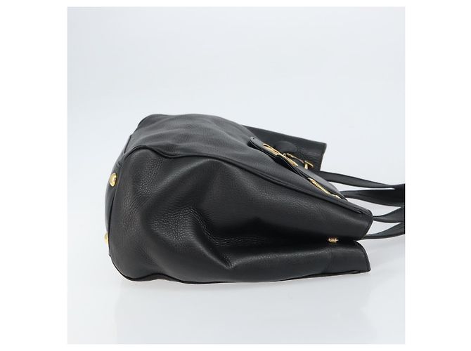 Bolsa Tote de couro preto e dourado GUCCI 251826 Auth bs31891 - vista 3
