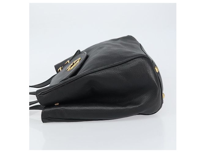 Bolsa Tote de couro preto e dourado GUCCI 251826 Auth bs31891 - vista 4