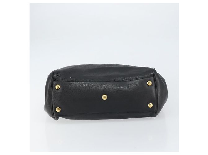 Bolsa Tote de couro preto e dourado GUCCI 251826 Auth bs31891 - vista 5