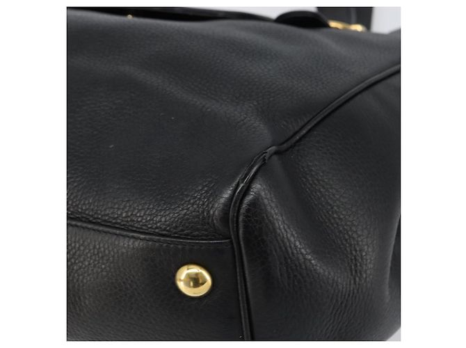 Bolsa Tote de couro preto e dourado GUCCI 251826 Auth bs31891 - vista 8